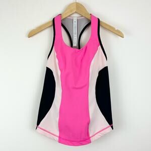 Lululemon Cardio Kick Tank In Black‎ and Pink Size 6